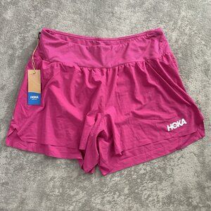 Hoka One One Shorts Womens XL Pink Glide 4" Lined Running Workout Athleisure Gym